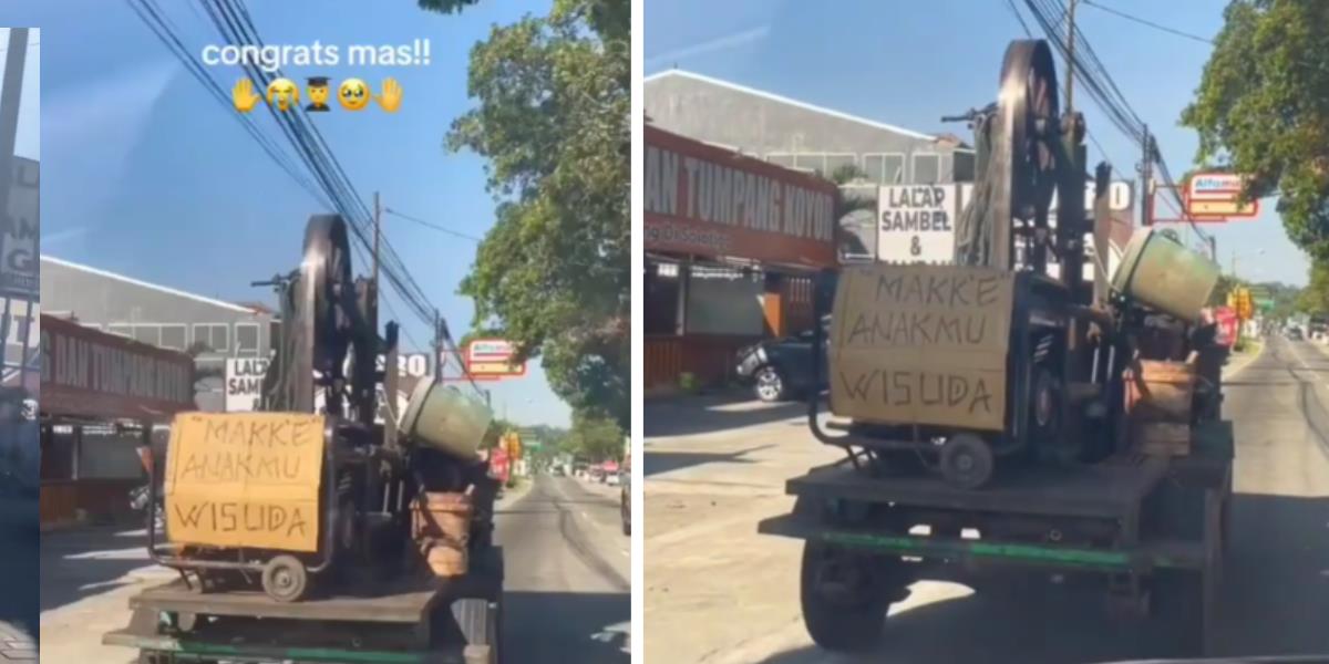 Agak Lain! Bukan Mobil Mewah, Mahasiswa Berangkat Wisuda Naik Kendaraan Diesel Modifikasi