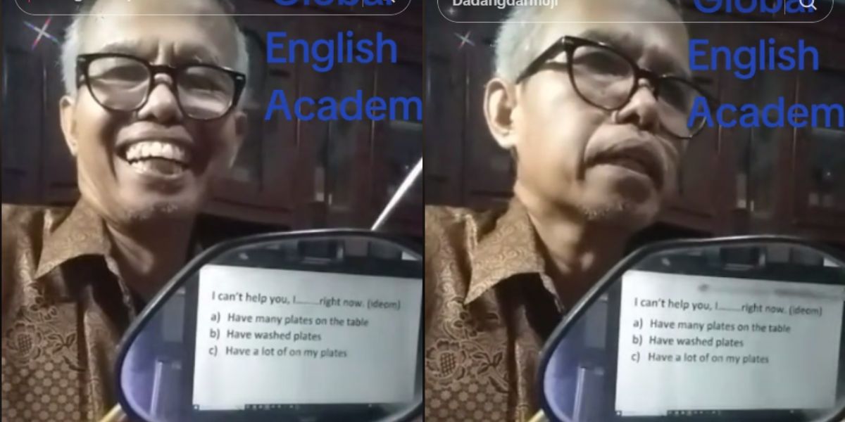 Sosok Pak Dadang Mengajar Bahasa Inggris Lewat TikTok, Pakai Alat Seadanya Banjir Pujian Netizen
