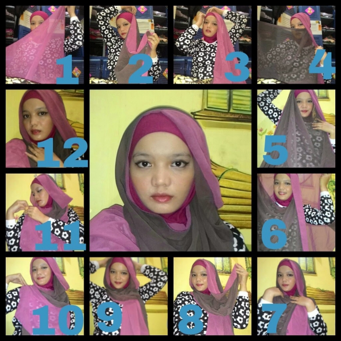  Tutorial Hijab Syar i Dua Warna Dream co id