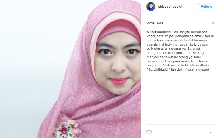 Adik Lulus Ujian, Ustazah Oki: Selamat Dokter Cantik ...