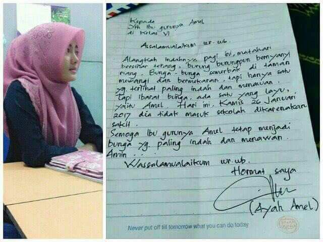 Tak Kalah Puitis, Surat Balasan dari Ibu Guru Amel Jadi 