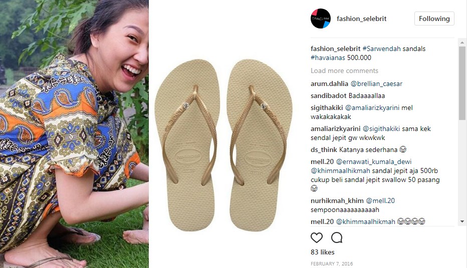  Sandal  Jepit 4 Artis  Ini Harganya Bikin Keder