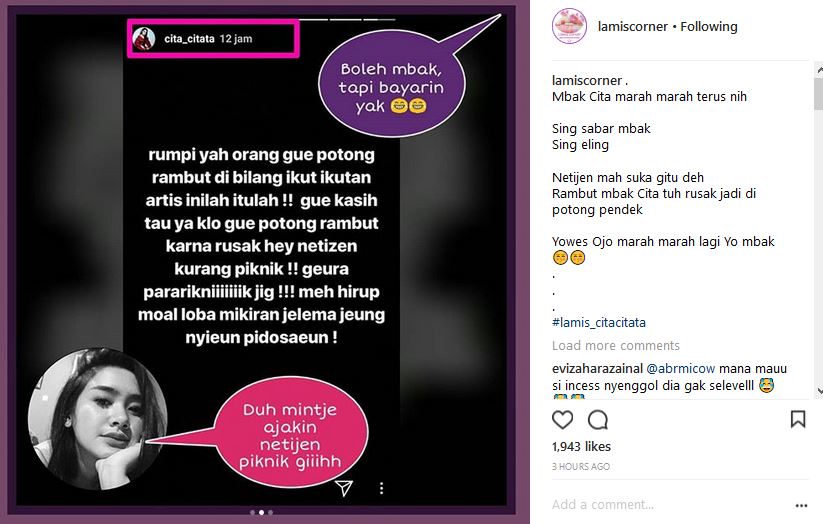 Cita Citata Ngamuk Rambut  Bondolnya Disebut Mirip Zaskia  