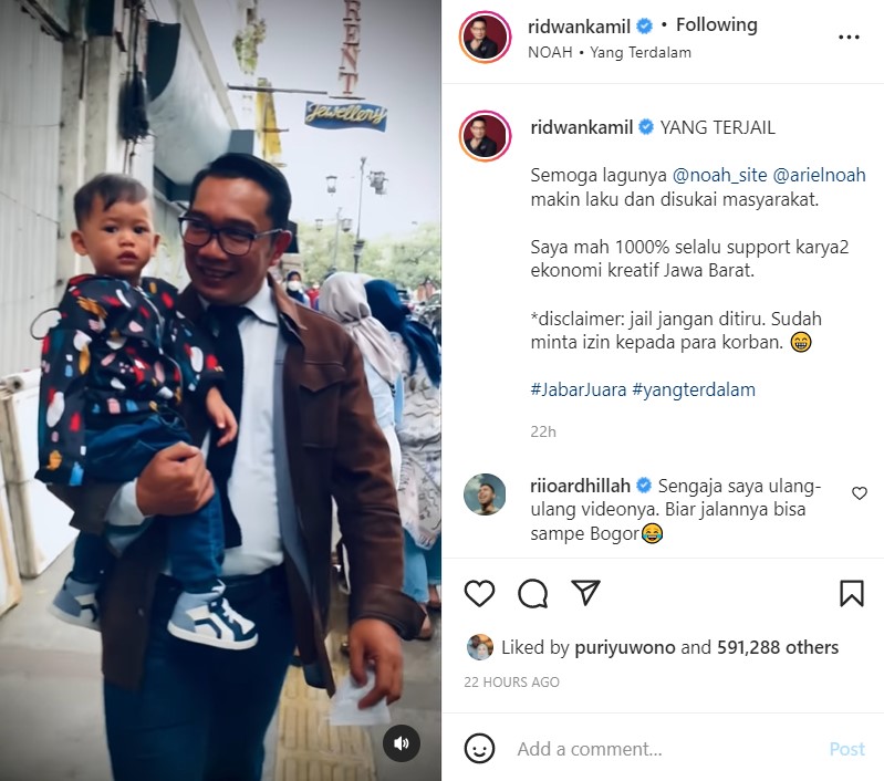 Bikin Parodi Video Klip Noah Yang Terdalam Ridwan Kamil `jail Jangan Ditiru` 0274