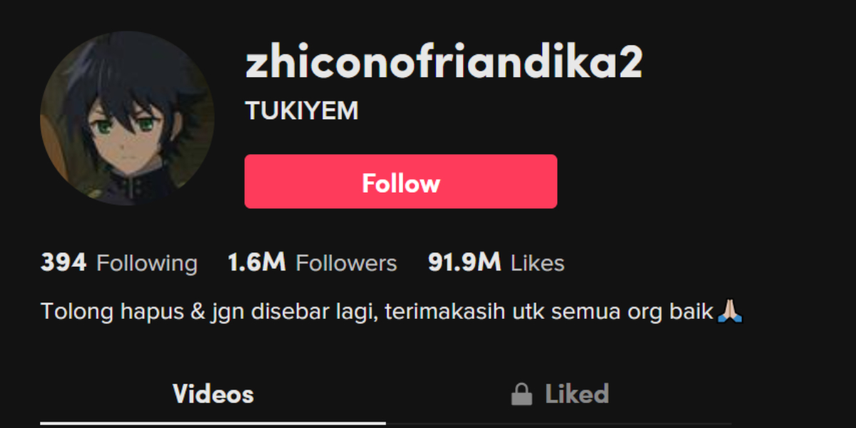 Zhico's TikTok account bio.