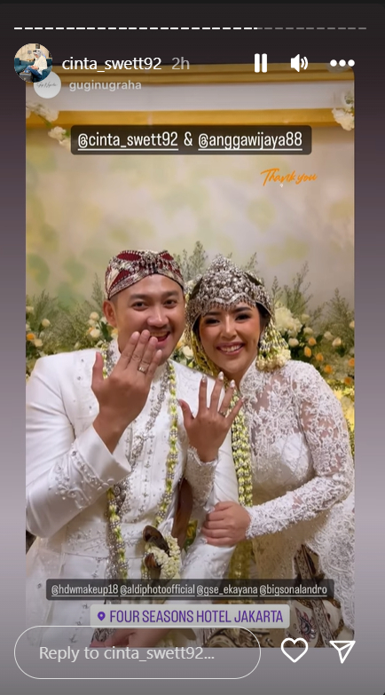 Portrait of Angga Wijaya and his wife Anna's wedding