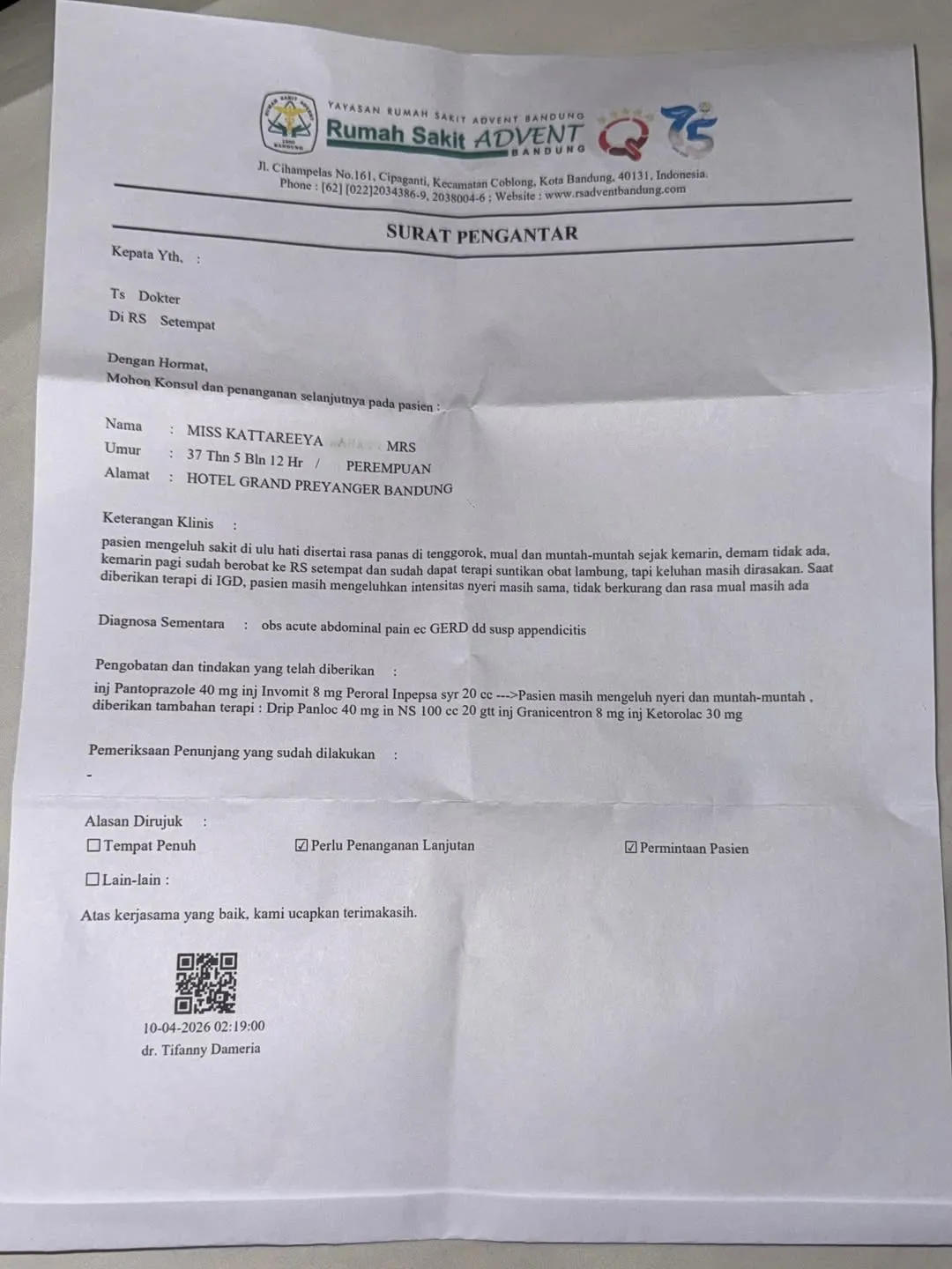 Bukti Medis Kondisi Lambung DJ Katty Butterfly