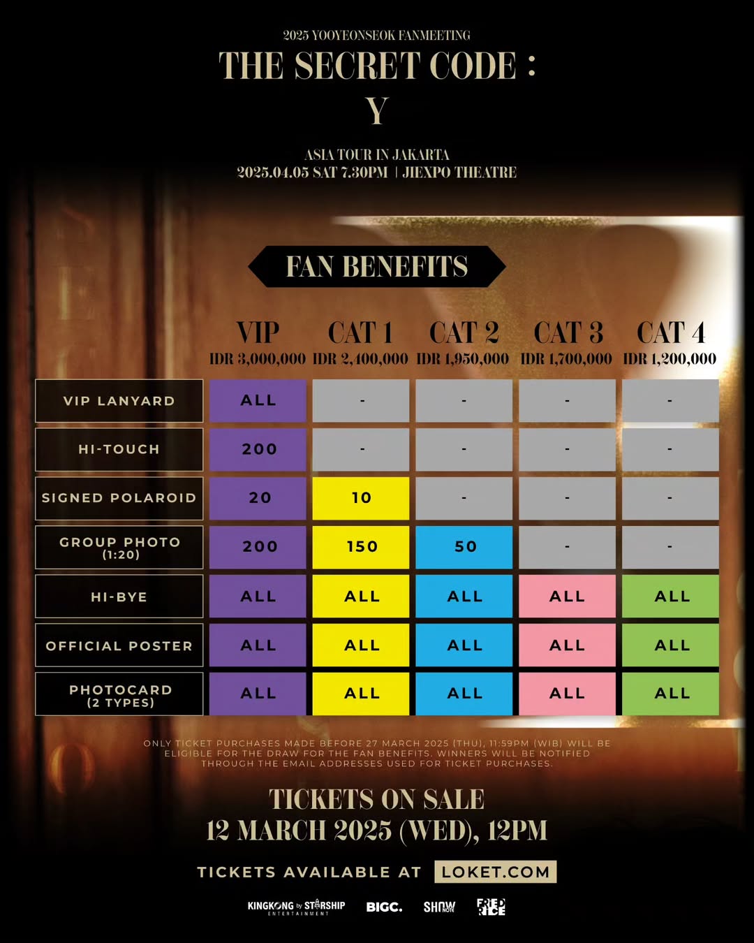 Harga Tiket Fan Meeting Yoo Yeon Seok di Jakarta