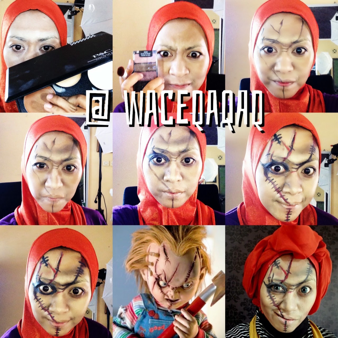 Ajaib Wanita Berhijab Ini Bikin Make Up Halloween Super Seram