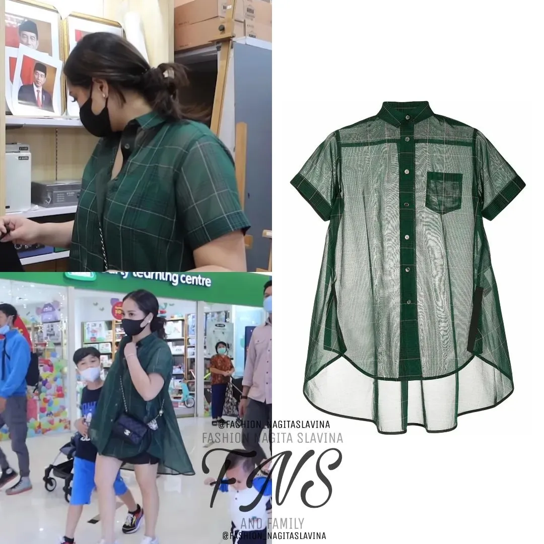 Baju transparan berwarna hijau ini dibandrol dengan harga Rp 7.200.000 dari brand Sacai. Kalau baju termahal KLovers harganya berapa sih?