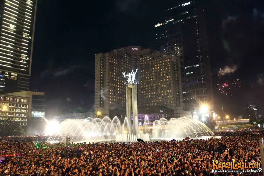 Suasana perayaan tahun baru di Jakarta 