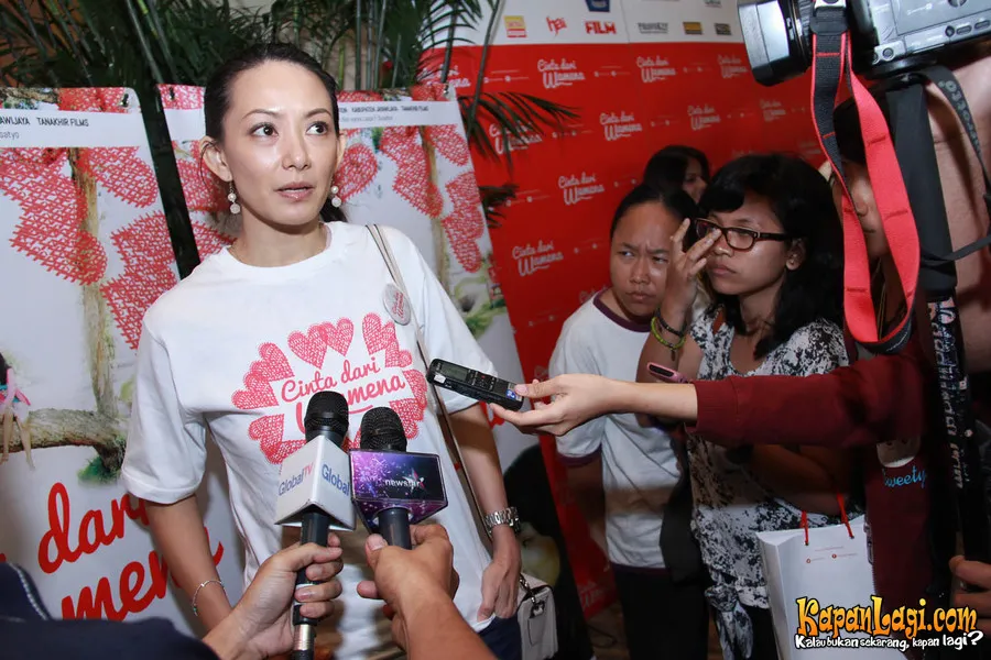 Susan Bachtiar saat menghadiri press screening film 'CINTA DARI PAPUA'