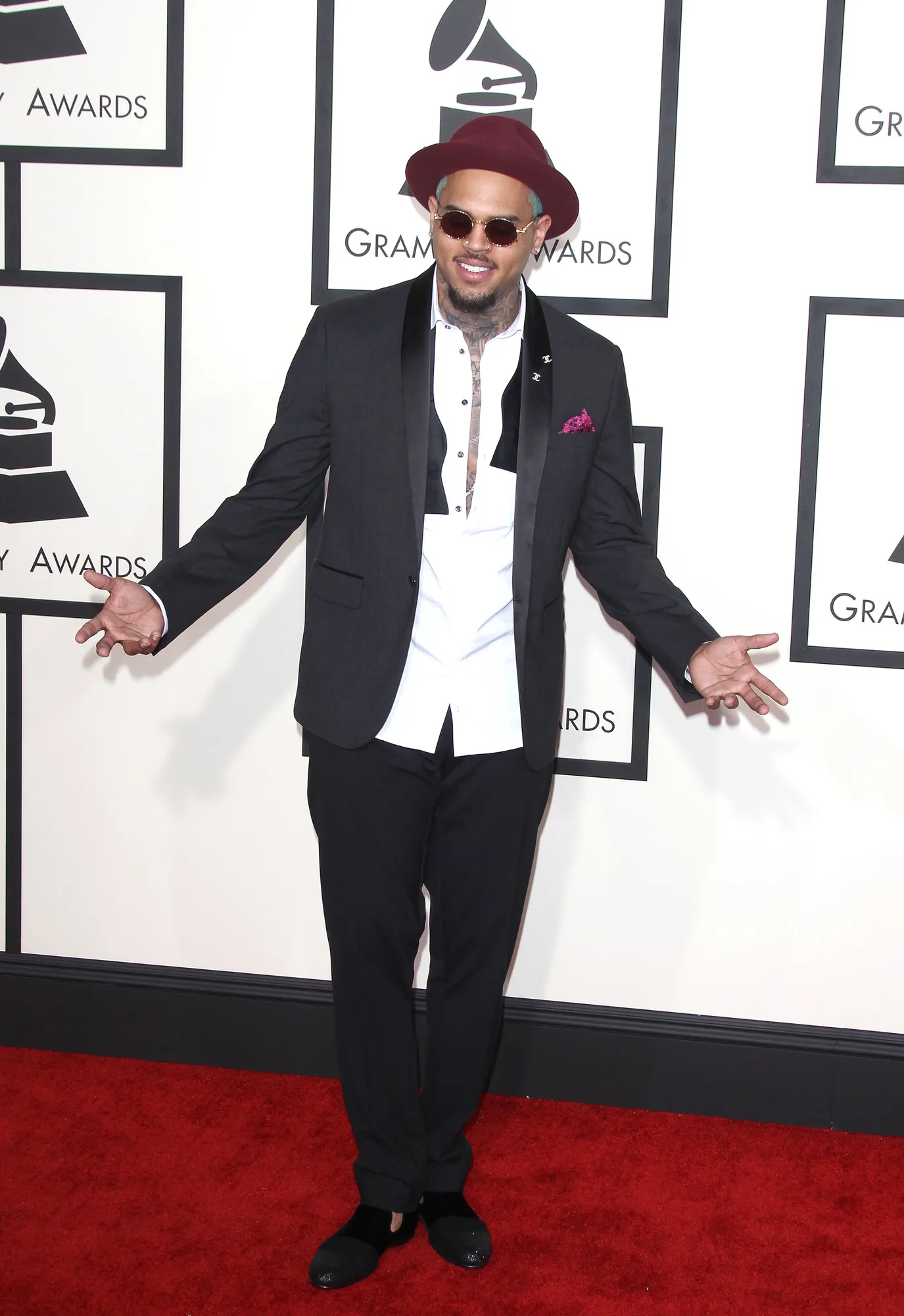 Chris Brown dalam Grammy Awards @foto: © Splashnews.com