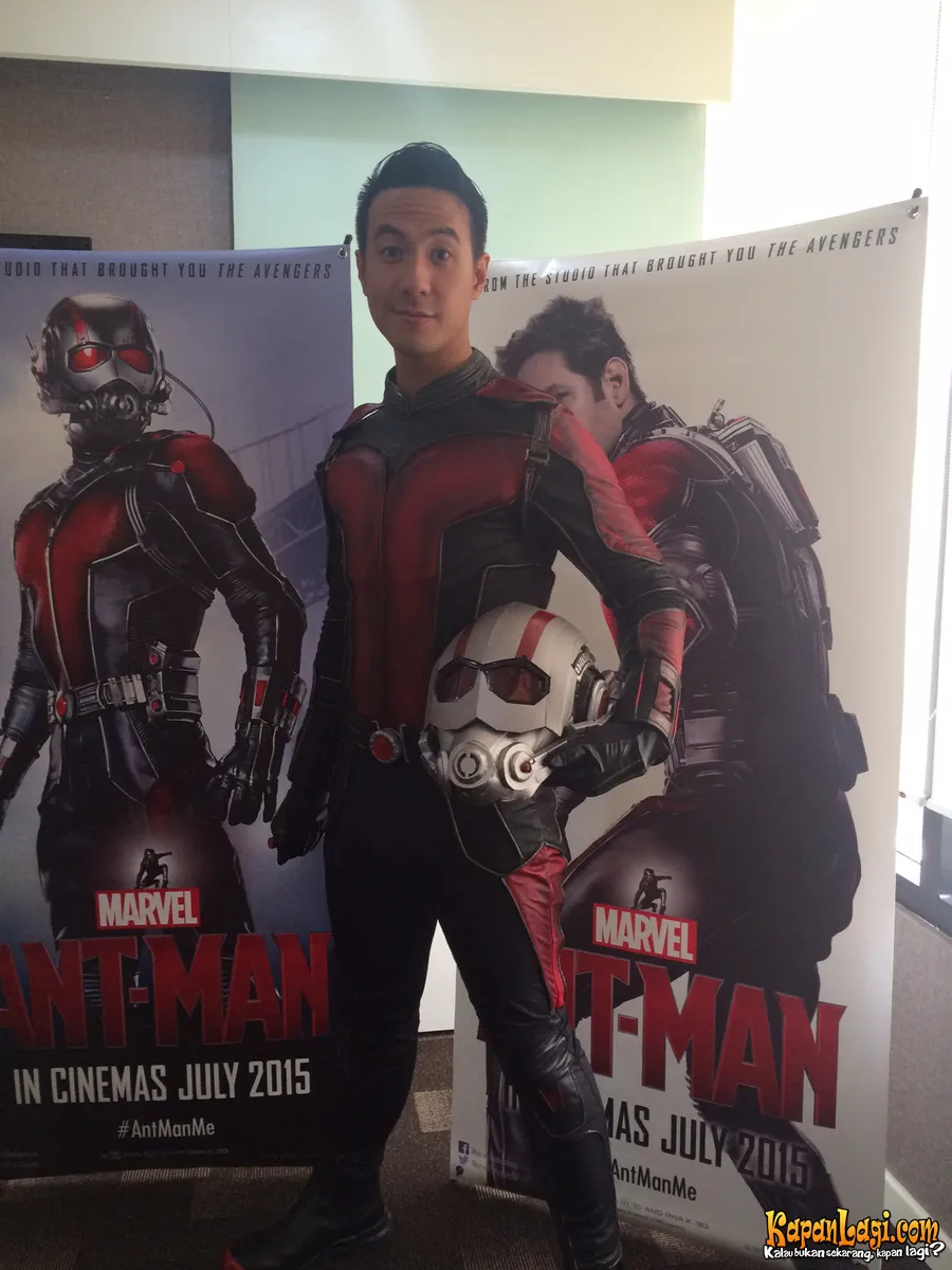 Daniel Mananta sering kepanasan karena kostum Ant-Man. Foto:KapanLagi.com®/Nuzulur Rakhmah