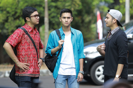 Trio Aseek di sela-sela syuting 'Syamson' / KapanLagi® - Budy Santoso