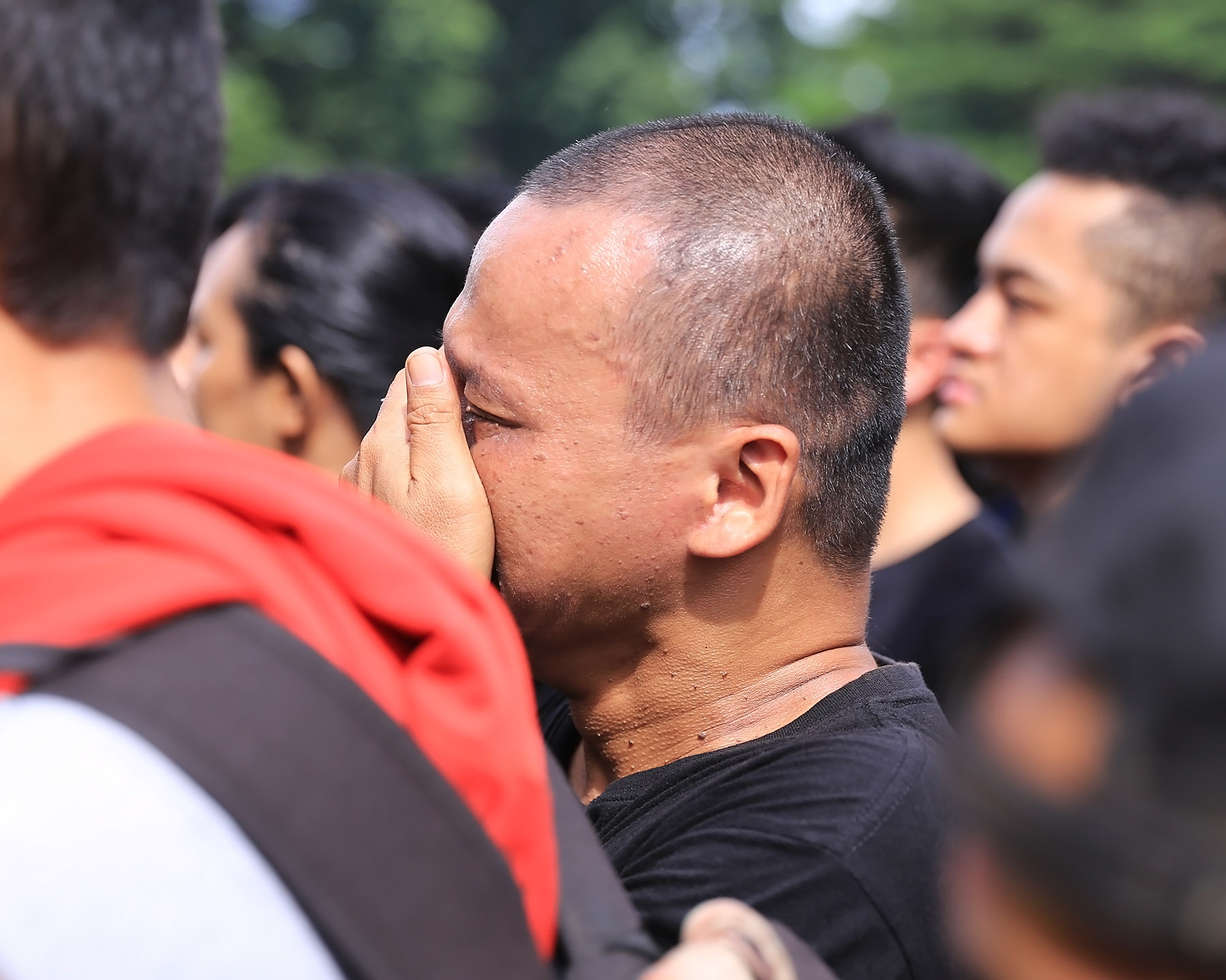 Putut, seorang metalhead yang menangis saat Onslaught menggebrak panggung Hammer Stage © KapanLagi.com/Bambang E. Ros