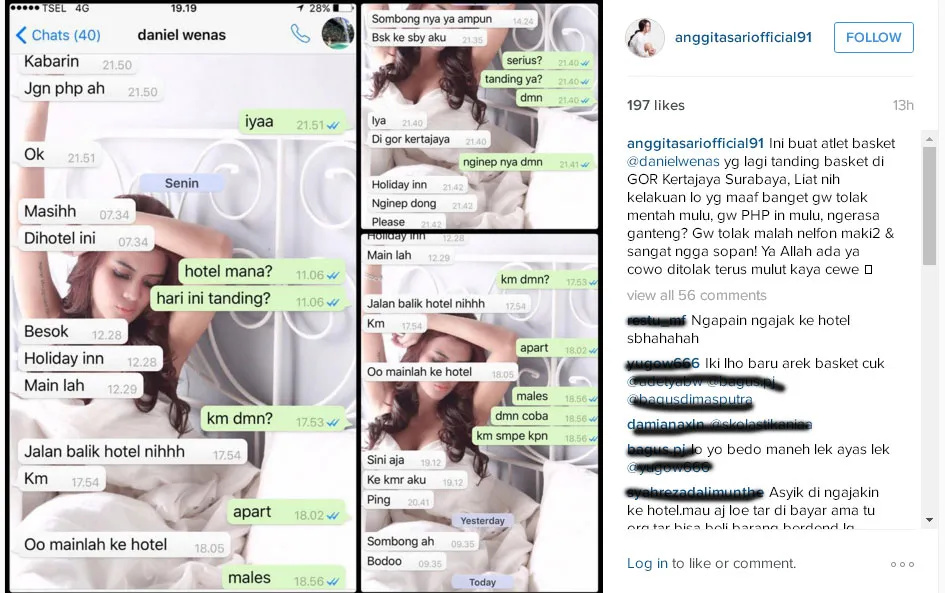 Anggita Sari yang marah-marah mengaku diajak menginap hotel oleh Daniel Wenas. ©Instagram/anggitasariofficial91