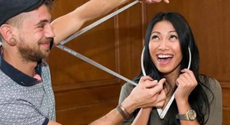 Anggun C Sasmi saat diukur untuk dibuat patung lilin. © Instagram.com/anggun_cipta