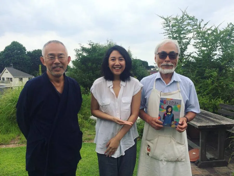 Sherina ketemu  Toshio Suzuki dan Hayao Miyazaki © Instagram/sherinasinna