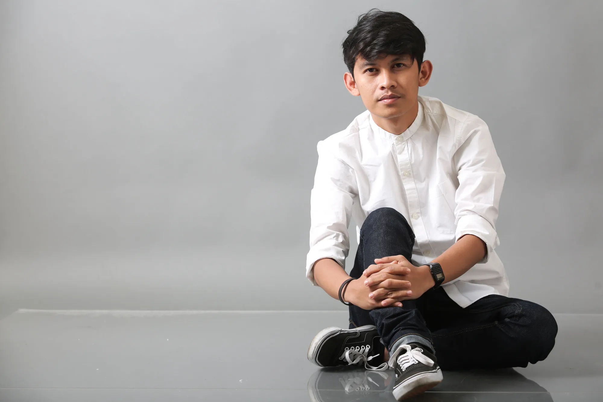 Meski sudah akrab, sorot kamera masih jadi salah satu tantangan tersendiri bagi Indra Jegel © KapanLagi.com/Budy Santoso