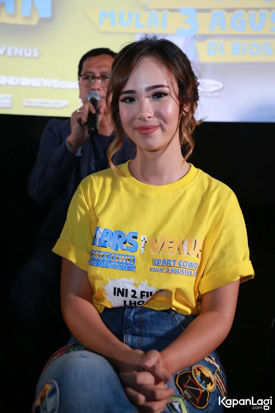 Pamela Bowie saat promo film terbarunya © KapanLagi.com Muhammad Akrom Sukarya