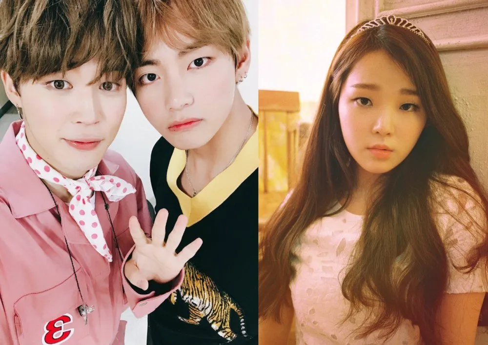 Seunghee Oh My Girl dan V - Jimin BTS © Istimewa