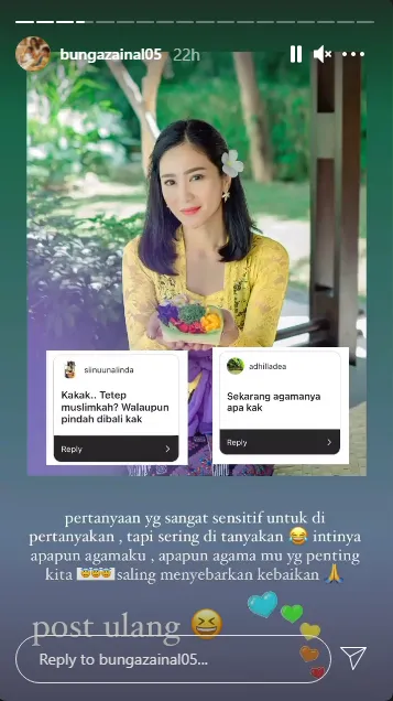 7 Potret Bunga Zainal dalam Balutan Kebaya Khas Bali, Dipuji Cantik & Buka Suara Soal Isu Pindah Agama