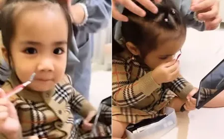 Bibit Beauty Vlogger, Potret Baby Briel Anak Momo Geisha Dandan Sendiri Bikin Alis: Bayi Usia 2 Tahun Tampil Centil Bikin Gemas Banget!