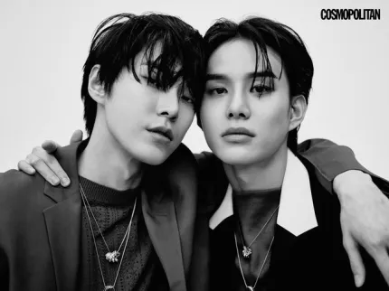 'Duo Vokal NCT 127', 10 Foto Doyoung dan Jungwoo Pamer Visual Ganteng Tampil Edgy di Majalah Cosmopolitan Korea