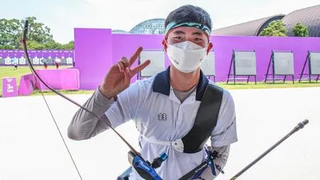 Foto Kim Je Deok Pemanah Masa Depan Korsel dan Peraih Emas Olimpiade yang Masih 17 Tahun, Kini Viral Jadi Meme