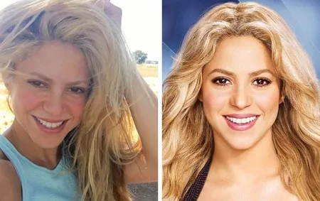 FOTO: Perbandingan Wajah Seleb Hollywood Pakai dan Tanpa Make Up
