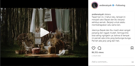 Foto Peringati Tiga Tahun Pernikahan Andien Berikan Pesan Indah Kapanlagi Com