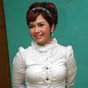 Joy Tobing di sela peluncuran album SBY di Teater Kecil, Taman Ismail Marzuki, Jakarta Pusat, Minggu (24/1).