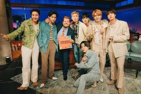 Potret Reuni BTS Dengan James Corden Dalam 'The Late Late Show' dan Tampilkan 'Permission To Dance'