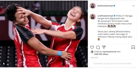 Selain Bonus dari Pemerintah Masing-masing 5M, Ini Hadiah Greysia dan Apriyani dari Para Seleb - Dapat Ratusan Juta Sampai Liburan Gratis 6 Destinasi