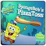 Spongebob melempar pizza