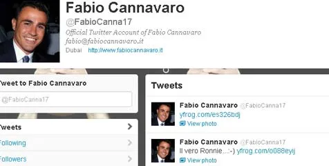 Status Cannavaro tahun 2012. Kalau diterjemahkan dalam bahasa Indonesia, artinya adalah 'Ronnie yang asli'. @twitter/fabiocannavaro