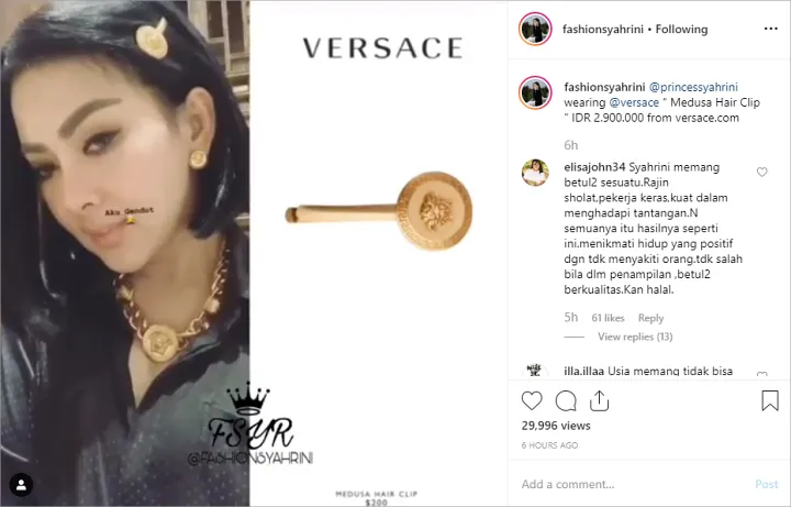 Instagram @fashionsyahrini