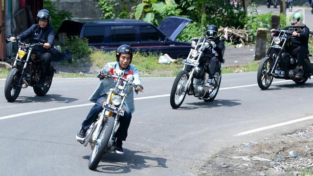 Blusukan, Jokowi pilih naik motor chopperland! © liputan6.com/Pool/Biro Pers Setpres