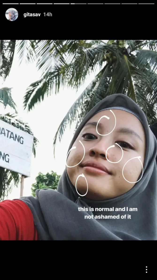 Gita tidak malu mengakui kekurangannya (credit : instagram.com/stories/gitasav)