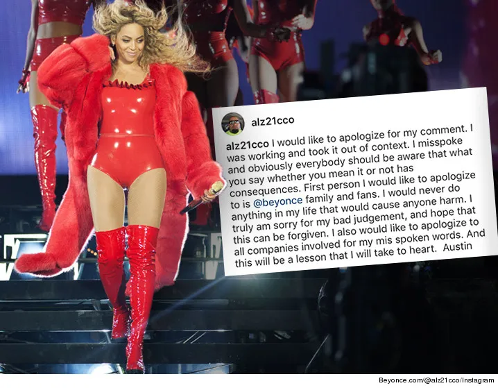 Permintaan maaf Austin kepada Queen Bey/©tmz.com