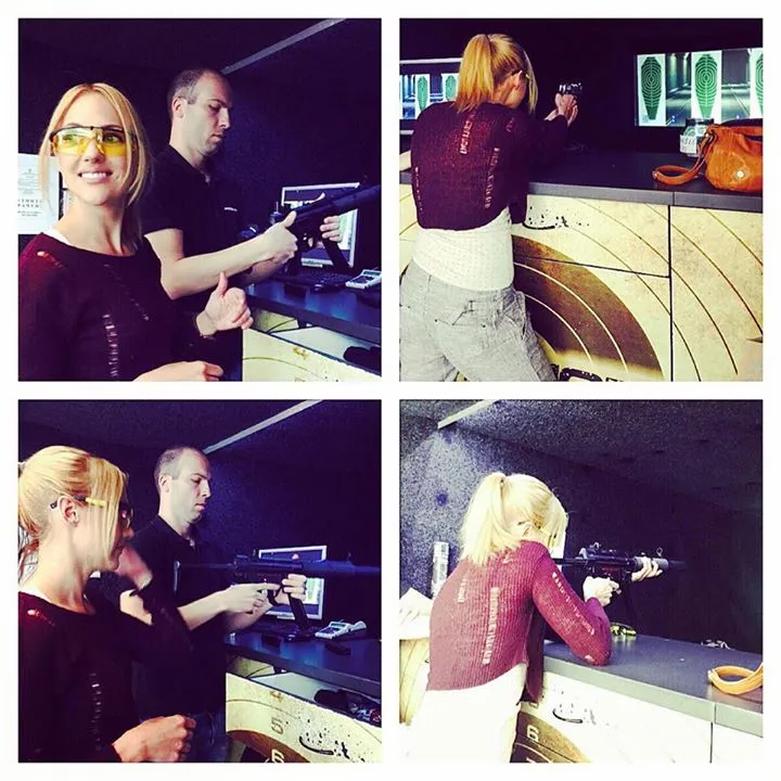Ini dia momen Meryem Uzerli lakukan olahraga menembak @facebook.com/Meryem.Uzerli