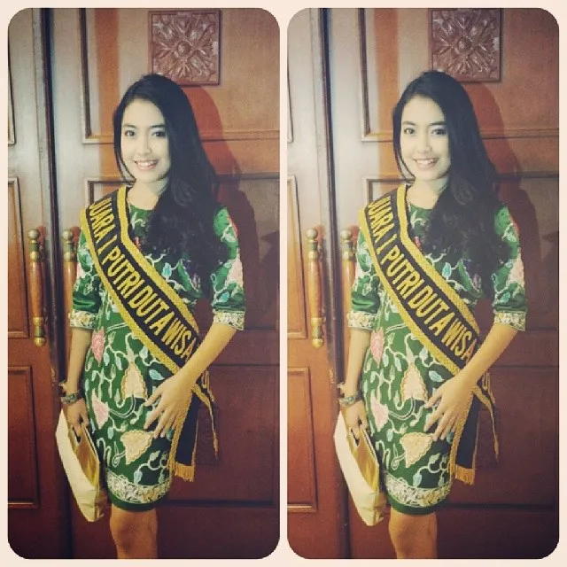 Rizky saat jadi juara 1 Putri Duta Wisata Kota Semarang. @instagram.com/rizky_melia