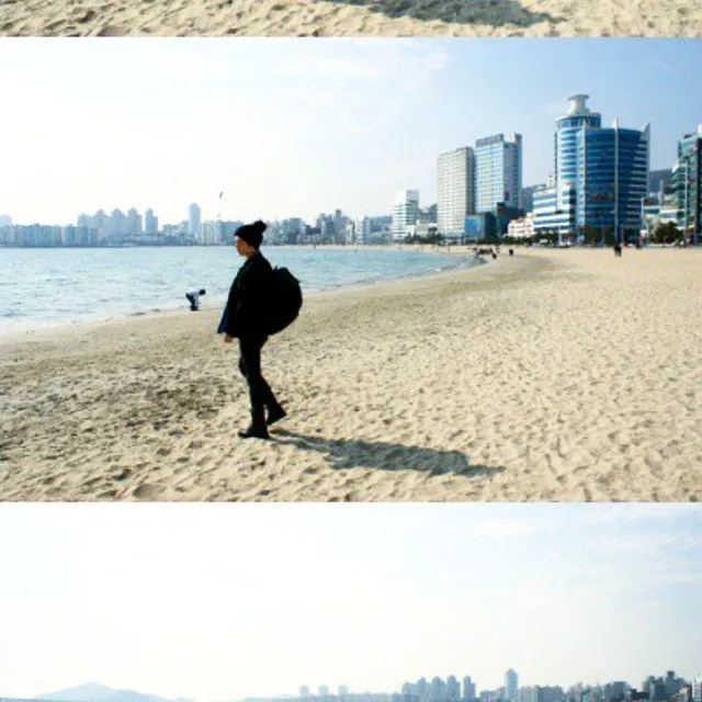 Sosok Ahn Jae Hyun yang sedang melepas rindu dengan laut. ©instagram/aabanjh