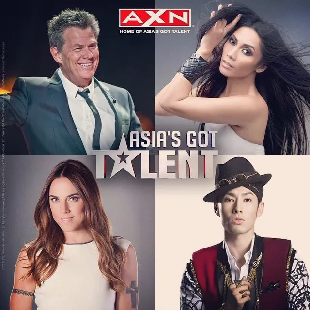 Anggun dan ketiga juri lainnya di Asia's Got Talent 2015 / © Anggun Instagram