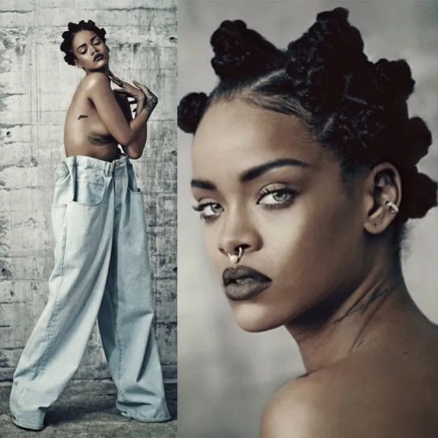 Rihanna berpose topless © Instagram/rihannadaily