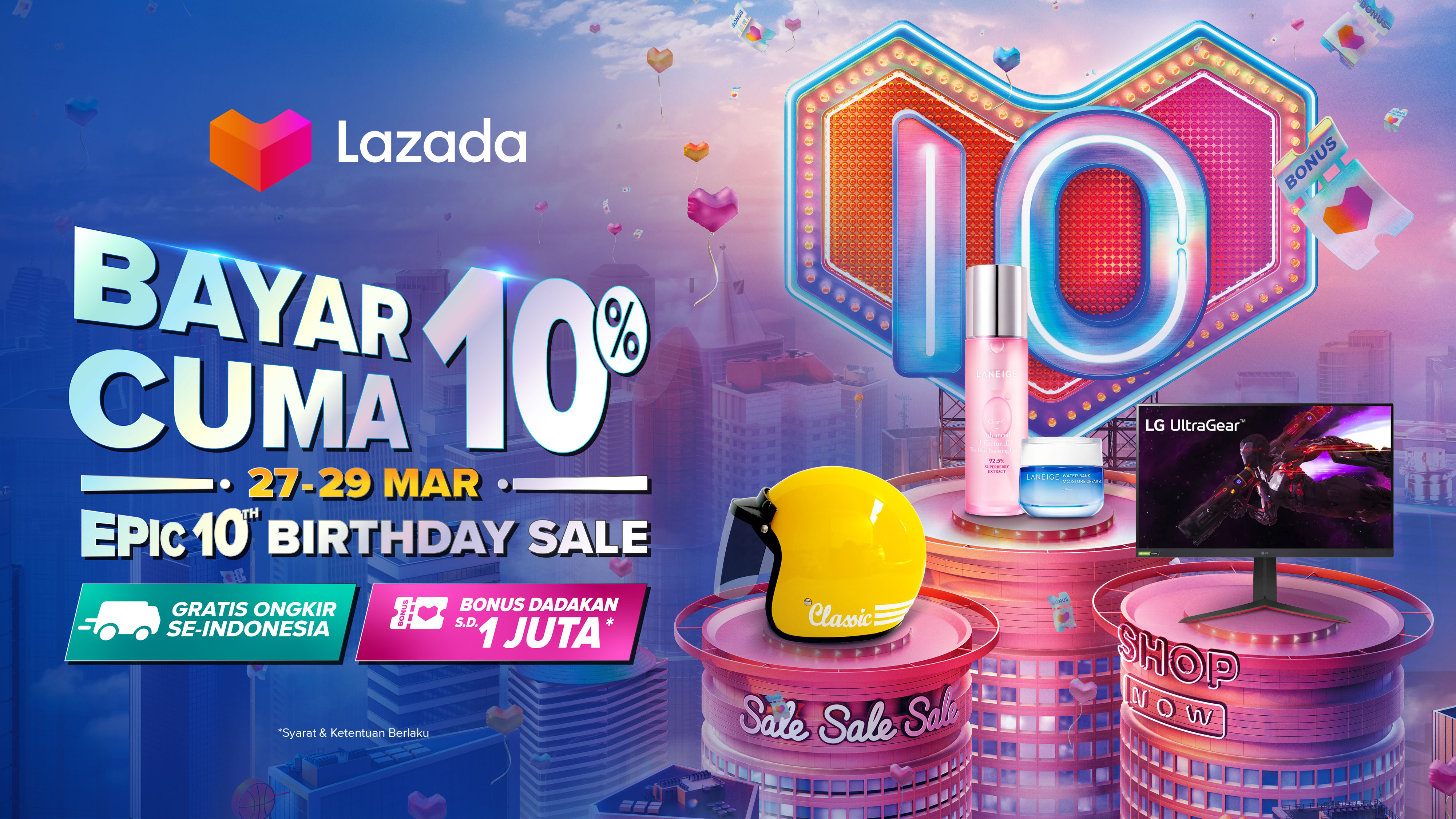 Lazada Epic 10th Birthday Sale: Shopping spree, free shipping, Lazada  bonus, and savings of up to 80%