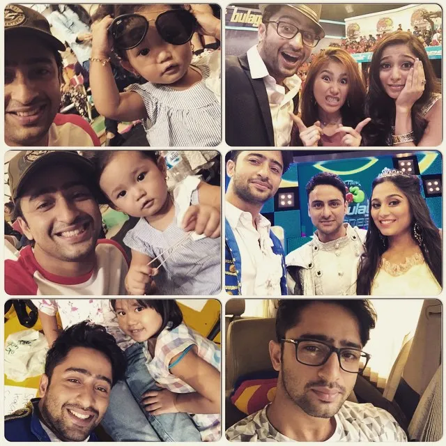 Shaheer Sheikh tersenyum bahagia saat berpose bareng Bilqis (kiri atas). @instagram/shaheernawaz