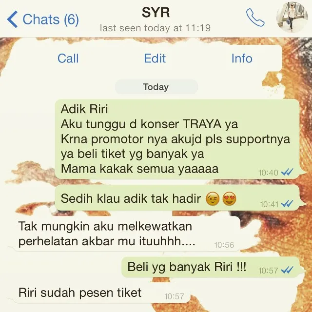 Chat Krisdayanti - Syahrini @foto: instagram/krisdayanti