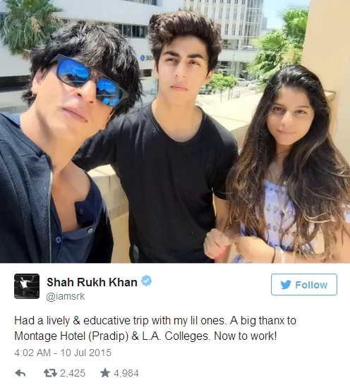 Aryan Khan bakal kuliah di Los Angeles? @twitter/iamsrk